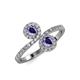 4 - Kevia Iolite with Side Diamonds Bypass Ring 