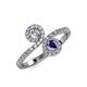4 - Kevia Diamond and Iolite with Side Diamonds Bypass Ring 