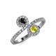 4 - Kevia Black and Yellow Diamond with Side Diamonds Bypass Ring 