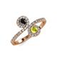 4 - Kevia Black and Yellow Diamond with Side Diamonds Bypass Ring 