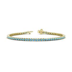 Izarra Blue Topaz Eternity Tennis Bracelet Blue Topaz ctw Womens Eternity Tennis Bracelet K Yellow Gold