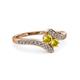 3 - Eleni Yellow Sapphire with Side Diamonds Bypass Ring 