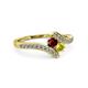 3 - Eleni Ruby and Yellow Diamond with Side Diamonds Bypass Ring 