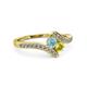3 - Eleni Aquamarine and Yellow Diamond with Side Diamonds Bypass Ring 