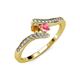 4 - Eleni Citrine and Pink Tourmaline with Side Diamonds Bypass Ring 