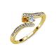 4 - Eleni Citrine and Diamond with Side Diamonds Bypass Ring 