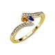 4 - Eleni Citrine and Iolite with Side Diamonds Bypass Ring 