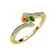 4 - Eleni Citrine and Green Garnet with Side Diamonds Bypass Ring 