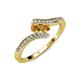 4 - Eleni Citrine with Side Diamonds Bypass Ring 