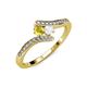 4 - Eleni Yellow and White Sapphire with Side Diamonds Bypass Ring 