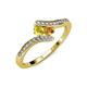 4 - Eleni Yellow Sapphire and Citrine with Side Diamonds Bypass Ring 