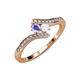 4 - Eleni Tanzanite and White Sapphire with Side Diamonds Bypass Ring 