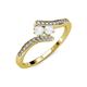 4 - Eleni White Sapphire with Side Diamonds Bypass Ring 