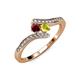 4 - Eleni Ruby and Yellow Diamond with Side Diamonds Bypass Ring 