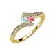4 - Eleni Aquamarine and Pink Tourmaline with Side Diamonds Bypass Ring 