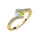 4 - Eleni Aquamarine and Yellow Diamond with Side Diamonds Bypass Ring 