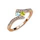 4 - Eleni Aquamarine and Yellow Diamond with Side Diamonds Bypass Ring 