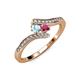 4 - Eleni Aquamarine and Rhodolite Garnet with Side Diamonds Bypass Ring 