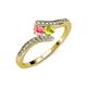 4 - Eleni Pink Tourmaline and Yellow Diamond with Side Diamonds Bypass Ring 