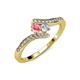 4 - Eleni Pink Tourmaline and Diamond with Side Diamonds Bypass Ring 