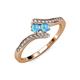 4 - Eleni Blue Topaz with Side Diamonds Bypass Ring 