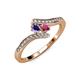 4 - Eleni Iolite and Rhodolite Garnet with Side Diamonds Bypass Ring 