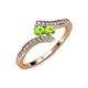 4 - Eleni Peridot with Side Diamonds Bypass Ring 