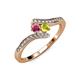 4 - Eleni Rhodolite Garnet and Yellow Diamond with Side Diamonds Bypass Ring 