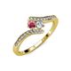 4 - Eleni Rhodolite Garnet and Diamond with Side Diamonds Bypass Ring 