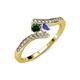 4 - Eleni Emerald and Tanzanite with Side Diamonds Bypass Ring 
