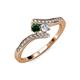 4 - Eleni Emerald and Diamond with Side Diamonds Bypass Ring 