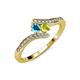 4 - Eleni London Blue Topaz and Yellow Diamond with Side Diamonds Bypass Ring 