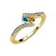 4 - Eleni London Blue Topaz and Citrine with Side Diamonds Bypass Ring 