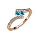 4 - Eleni London Blue Topaz with Side Diamonds Bypass Ring 