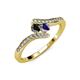 4 - Eleni Black Diamond and Iolite with Side Diamonds Bypass Ring 