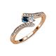 4 - Eleni Blue and White Diamond with Side Diamonds Bypass Ring 