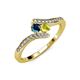 4 - Eleni Blue and Yellow Diamond with Side Diamonds Bypass Ring 
