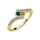 4 - Eleni Blue Diamond and Citrine with Side Diamonds Bypass Ring 