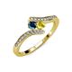 4 - Eleni Blue Diamond and Yellow Sapphire with Side Diamonds Bypass Ring 