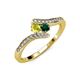 4 - Eleni Yellow Diamond and Emerald with Side Diamonds Bypass Ring 