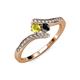 4 - Eleni Yellow and Black Diamond with Side Diamonds Bypass Ring 