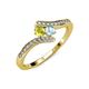 4 - Eleni Yellow Diamond and Aquamarine with Side Diamonds Bypass Ring 