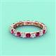 3 - Laida 3.00 mm Rhodolite Garnet and Diamond Eternity Band 