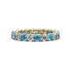 1 - Lucida 3.40 mm Blue Topaz and Diamond Eternity Band 