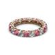 2 - Lucida 3.40 mm Rhodolite Garnet and Diamond Eternity Band 