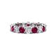 1 - Laida 3.80 mm Rhodolite Garnet and Diamond Eternity Band 