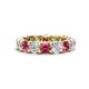 1 - Laida 3.60 ctw (4.00 mm) Pink Tourmaline and Diamond Eternity Band 