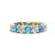 1 - Laida 3.76 ctw (4.00 mm) Blue Topaz and Diamond Eternity Band 