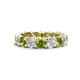 1 - Laida 4.52 ctw (4.00 mm) Peridot and Diamond Eternity Band 