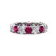 1 - Laida 4.52 ctw (4.00 mm) Rhodolite Garnet and Diamond Eternity Band 